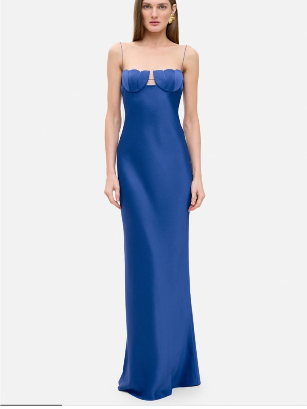 Never worn/brand new Anna October Blue Scallop-Detail Evening Dress